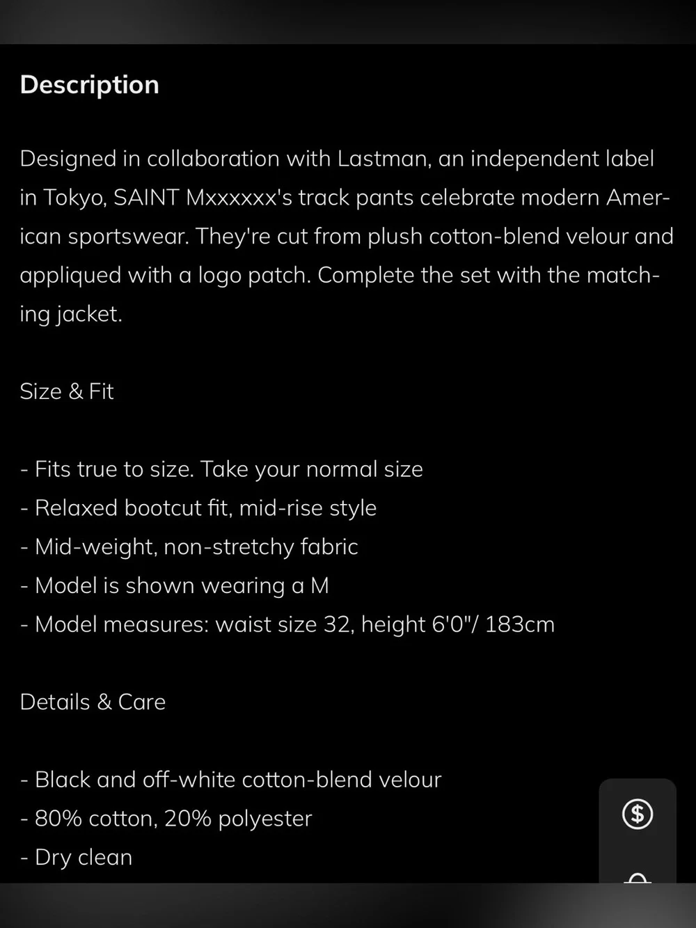 SAINT M×××××× + Lastman Bootcut Cotton-Blend Velour Track Pants